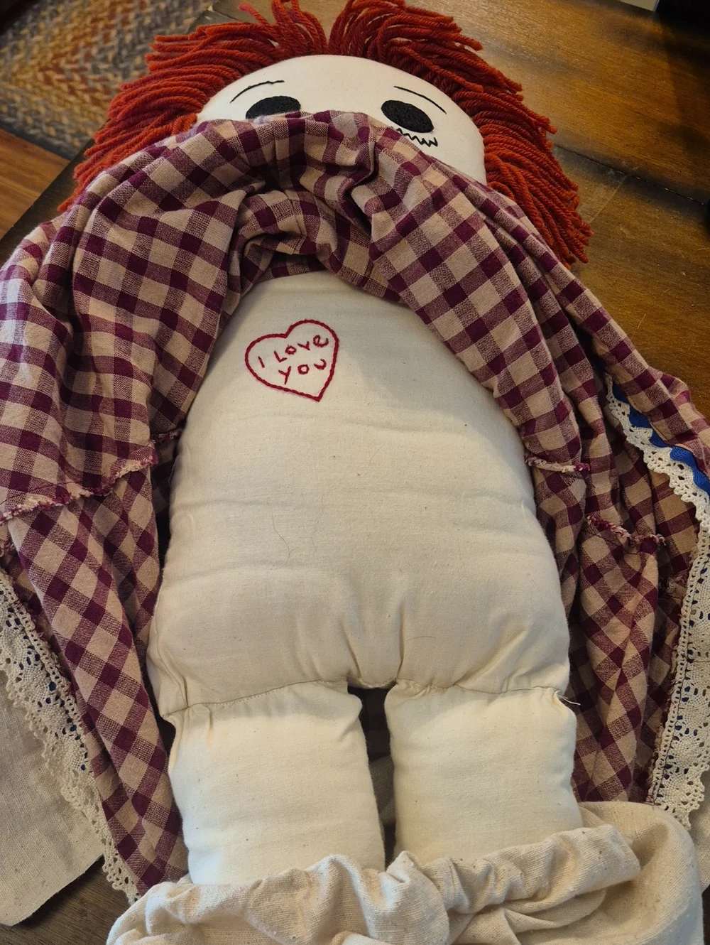 Raggedy Ann Andy Large Dolls Vintage Style Yarn Hair Cotton Clothes 70s 80s 36